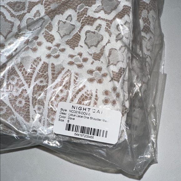 Nightcap Free People “Lotus” Black Tan Lace One-Shoulder Maxi Dress Gown XS S L - Picture 8 of 9